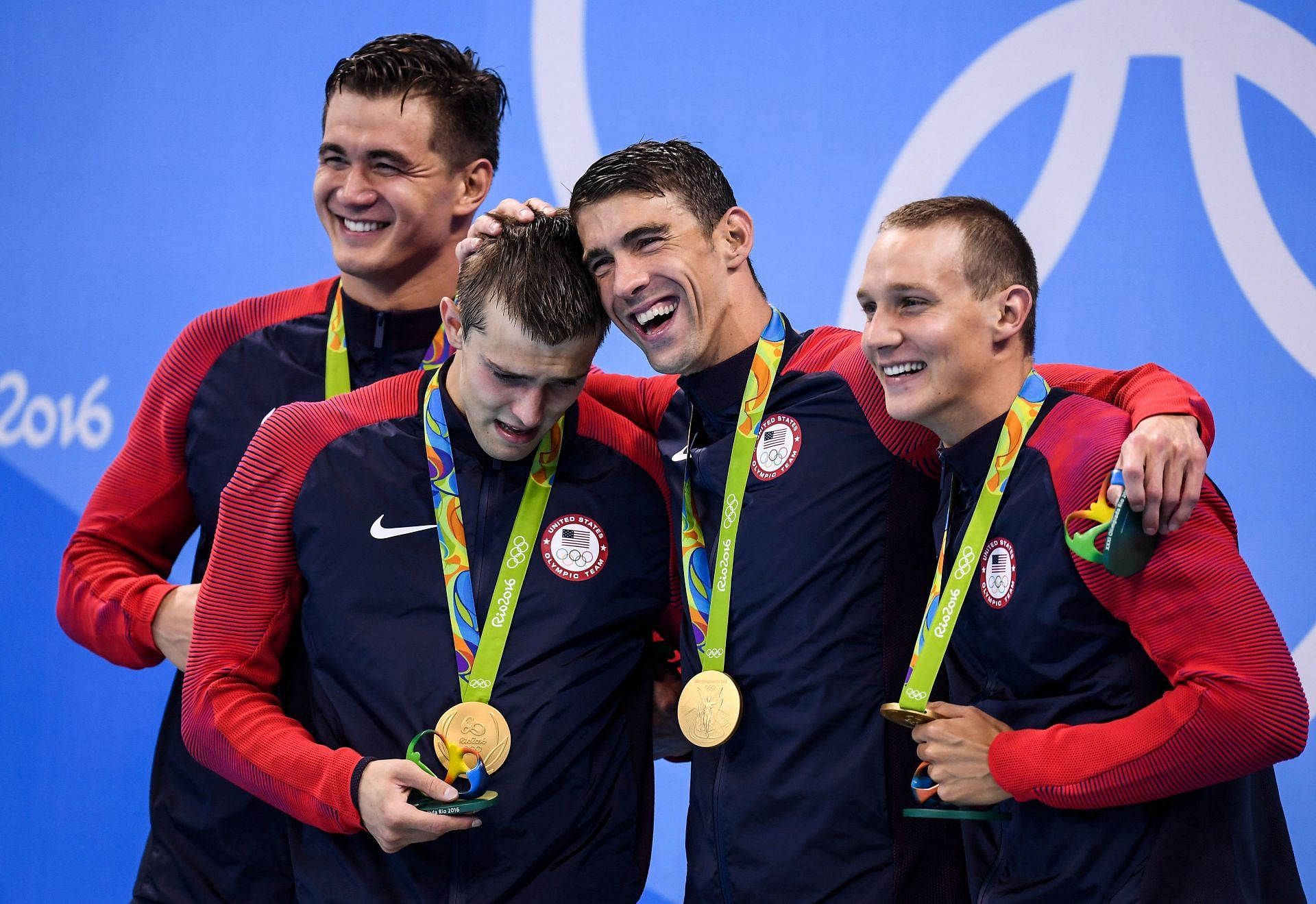 Team USA including Michael Phelps during the Summer Olympic Games in Rio de Janeiro, Brazil. (Photo via Getty Images)